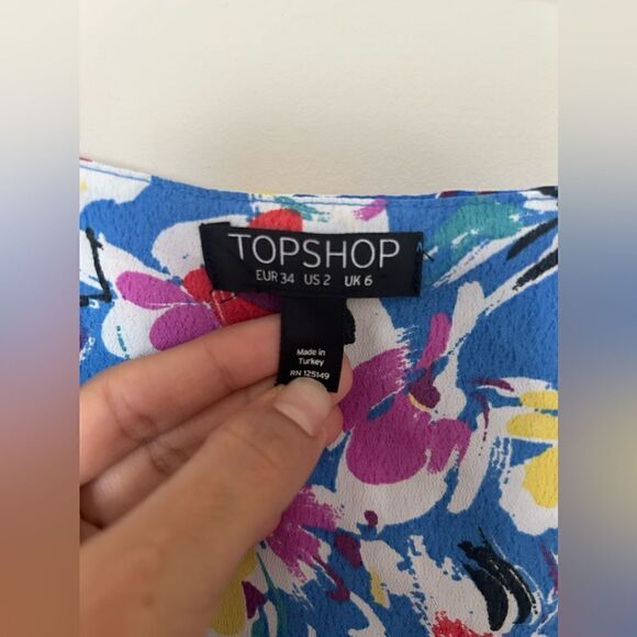 Top Shop Floral Blue Wrap Dress - Picture 7 of 15